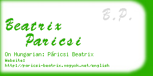 beatrix paricsi business card